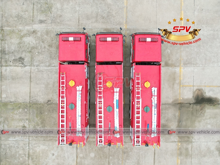 SPV-vehicle - 3 Units of Combined Fire Trucks Sinotruk - Top Side View
